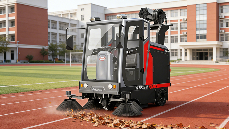 揚子YZ-SP25-13駕駛式掃地機交付宜昌文鼎廣場，室外硬質路面清潔新方案